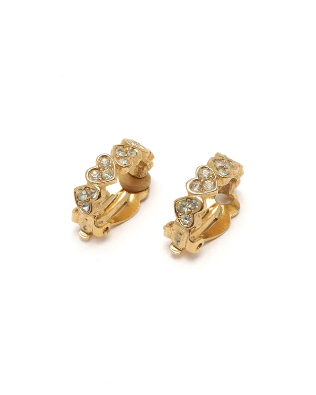 Givenchy Heart Rhinestone Clip-on Earrings from A Retro Tale, photo 2 of 3