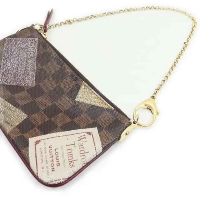 Louis Vuitton Damier Ebene Trunks Pochette Milla Wristlet Bag in Brown from Bagriculture