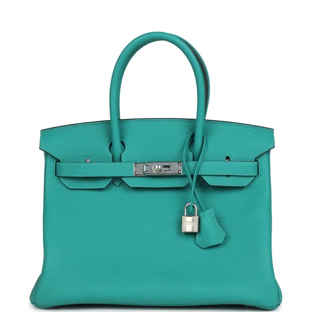 Hermès Birkin 30 Vert Verone Togo Palladium Hardware in Green Togo leather from Madison Avenue Couture