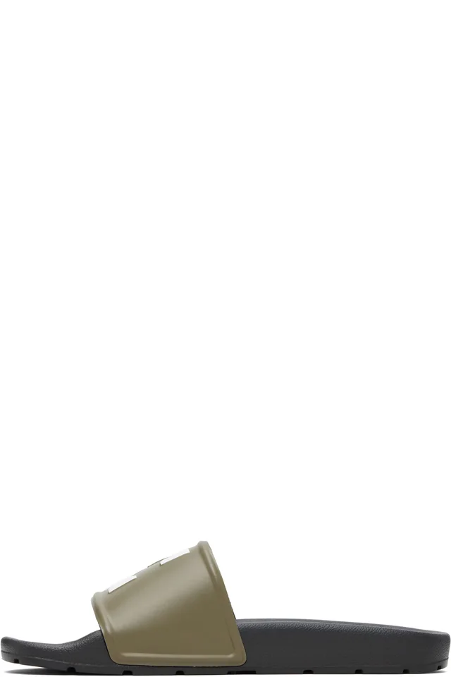 Off-White Black & Khaki Arrow Slides, photo 3 of 5 from SSENSE