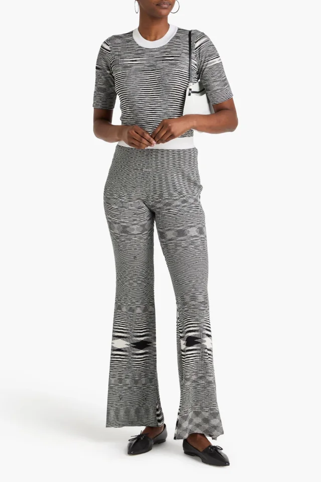 Missoni Space-Dyed Ribbed Silk Flared Pants, photo 2 of 4 from THE OUTNET
