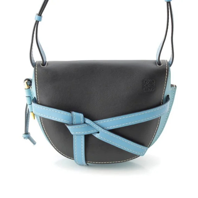 Loewe Gate Dual Small Anagram Shoulder Bag 321.54 T20 Blue Black in blue Leather from Poshmark, photo 1 of 1