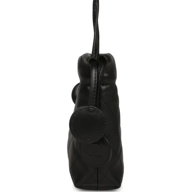 Chanel CC Drawstring Clutch in Black Lambskin from Madison Avenue Couture, photo 3 of 10