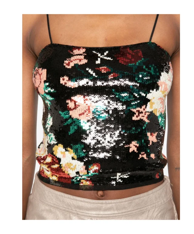 Forte Forte sequin-embellished floral-pattern top, photo 3 of 5 from SENSER