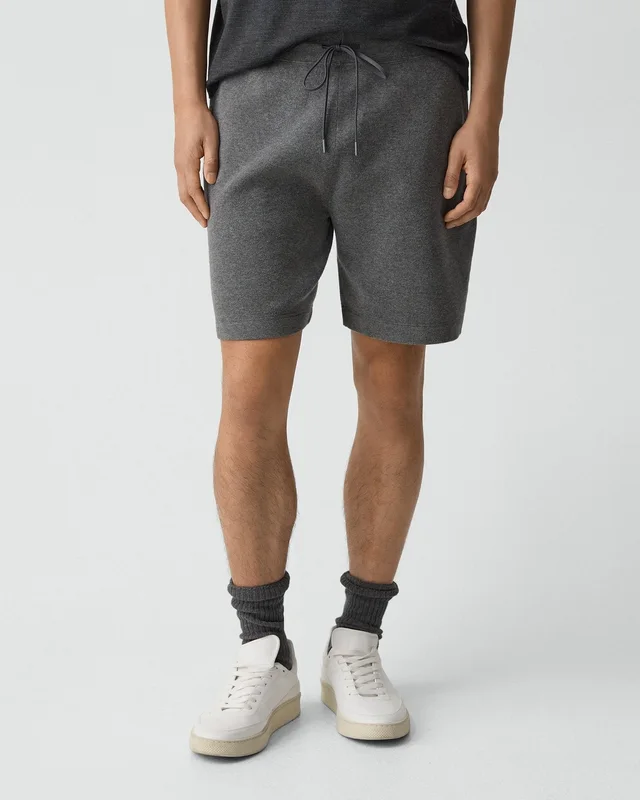 Theory Sweat Short in Light Bilen in MEDIUM GREY 62% Viscose, 38% Polyester; Exclusive Of Elastic, photo 11 of 12 from Theory