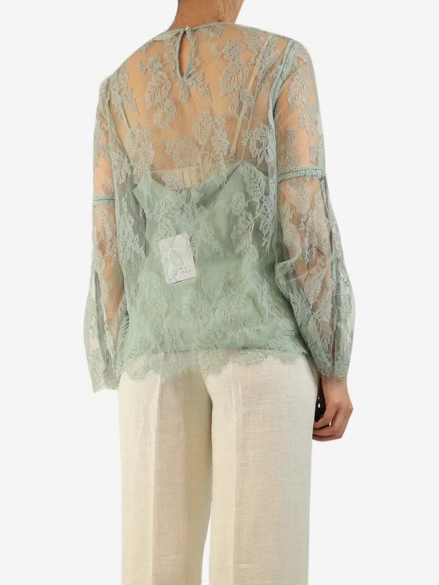 Zimmermann Mint lace top - size UK 14 in Nylon from Sign of the Times, photo 2 of 2