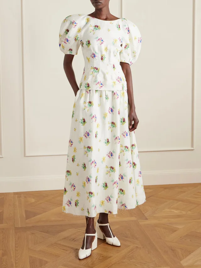 GABRIELA HEARST Ayelet floral-print linen-twill blouse in White, photo 2 of 2 from NET-A-PORTER (Canada)