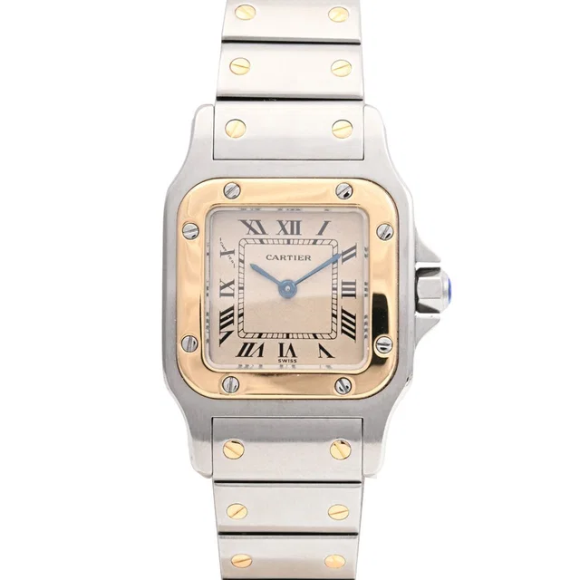 Cartier Santos Galbee SM W20012C4 Quartz Ivory in White from VINTAGE QOO TOKYO