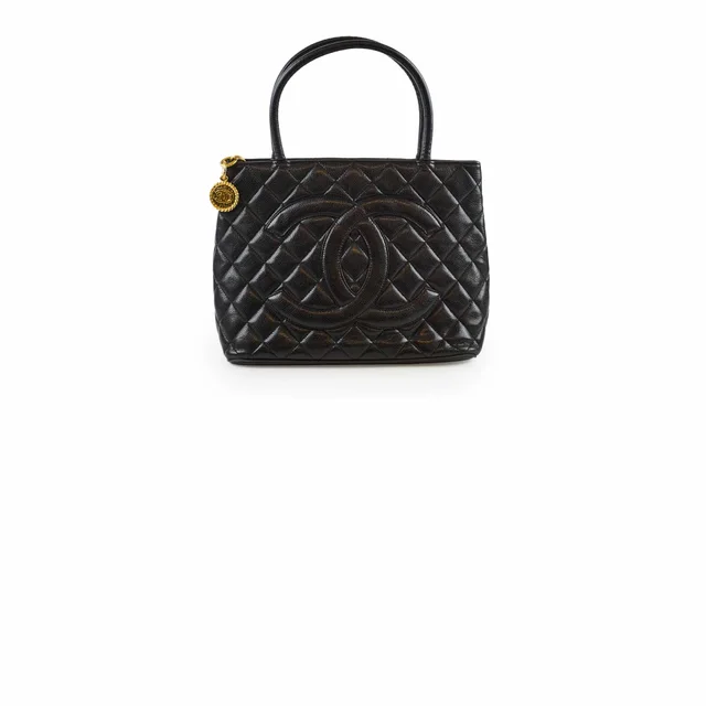Chanel Medallion Tote Black Caviar GHW in Black Caviar leather from The Purse Affair
