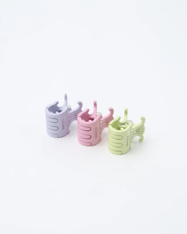 Celine Set of 3 Triomphe Mini Steel Hair Claws from A Retro Tale, photo 3 of 3