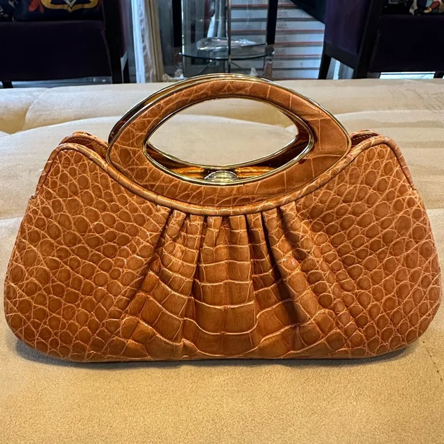 Judith Leiber Crocodile Crossbody Purse Clutch- Taylor Swift Shaq Brand Gift in brown|neutral Swift leather from Poshmark