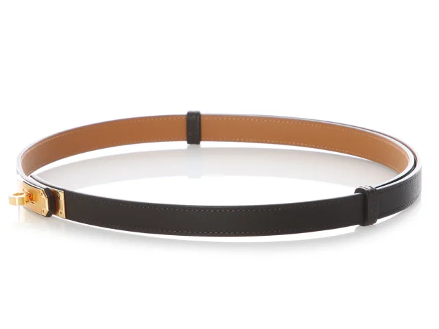Hermès Bai Brun Odyssee Calfskin Kelly Belt 18 in Calfskin from Ann's Fabulous Finds, photo 3 of 7