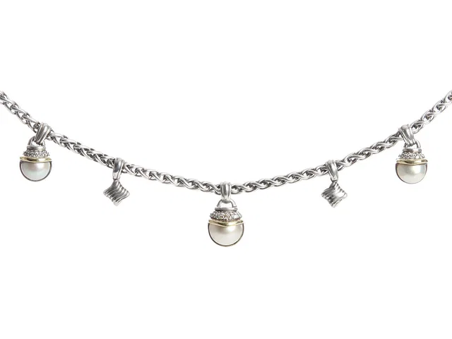 David Yurman Vintage Diamond Mabé Pearl Choker Necklace from Ann's Fabulous Finds