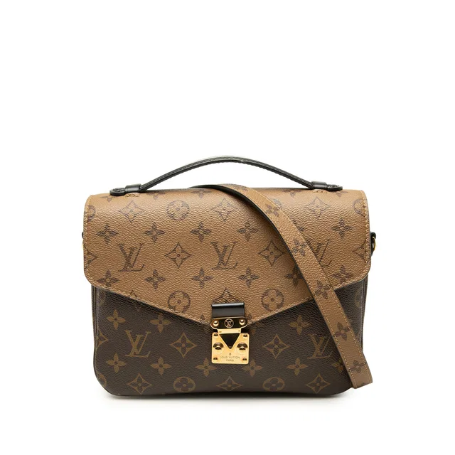 Brown Louis Vuitton Monogram Reverse Pochette Metis Satchel in Brown Coated canvas from Designer Revival, photo 1 of 1