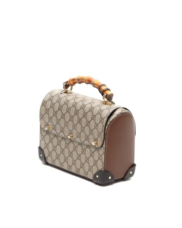 Gucci GG Padlock Bamboo Top Handle Bag in Canvas from A Retro Tale, photo 4 of 9