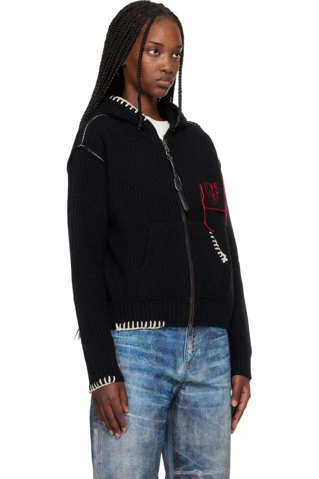 Andersson Bell Black Heart Logo Zip-Up Hoodie, photo 2 of 4 from SSENSE