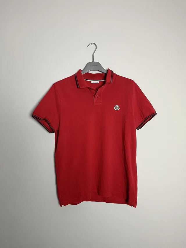 Moncler Polo Tshirt in red from Grailed