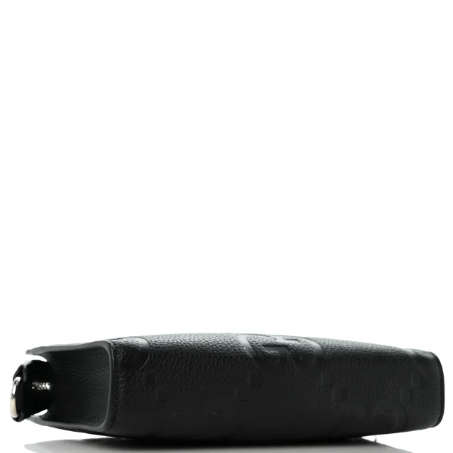 Gucci Monogram Jumbo GG Textured Dollar Calfskin Crossbody Bag Black in Black Calfskin from FASHIONPHILE, photo 4 of 9