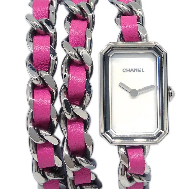 Chanel H4557 Premiere Rock Pop Quartz Watch Silver SS in Silver Leather from AMORE Vintage Tokyo