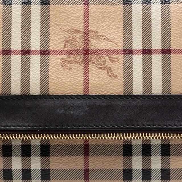 Burberry Haymarket Check Coated Canvas Adeline Fold over Clutch in Beige Coated canvas from Designer Revival, photo 6 of 7
