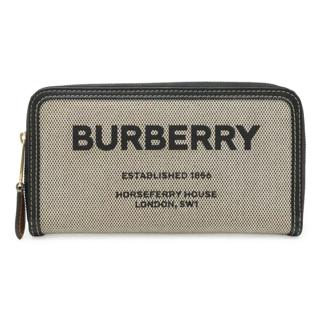 Burberry Horseferry Print Canvas Leather Long Wallet in Canvas from LuxUness