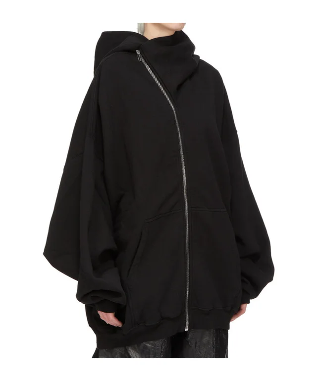 Rick Owens Drkshdw Mountain Hun asymmetric zip-up hoodie, photo 2 of 8 from SENSER