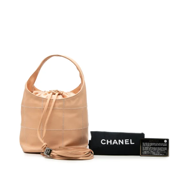 Beige Chanel Calfskin Square Stitch Tassel Hobo Handbag in Beige Calfskin from Designer Revival, photo 7 of 7