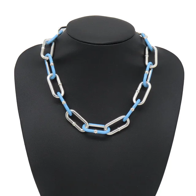 Bottega Veneta Chain choker necklace Light Blue SV925 Light BlueEnamel in Blue from GALLERY RARE, photo 3 of 3