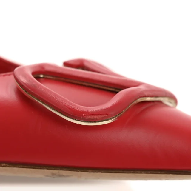 Valentino Garavani Nappa Vlogo Flats 38.5 Rouge Pur in Red Nappa leather from FASHIONPHILE, photo 11 of 11
