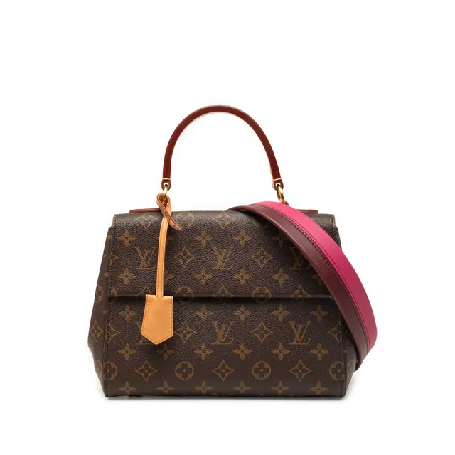 Brown Louis Vuitton Monogram Cluny BB Satchel in Brown Coated canvas from Designer Revival