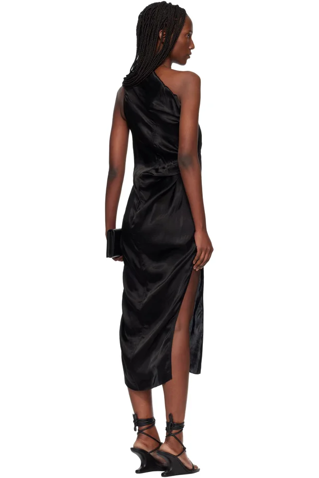 Rick Owens Black Temple Athena Arrowhead Midi Dress, photo 3 of 4 from SSENSE