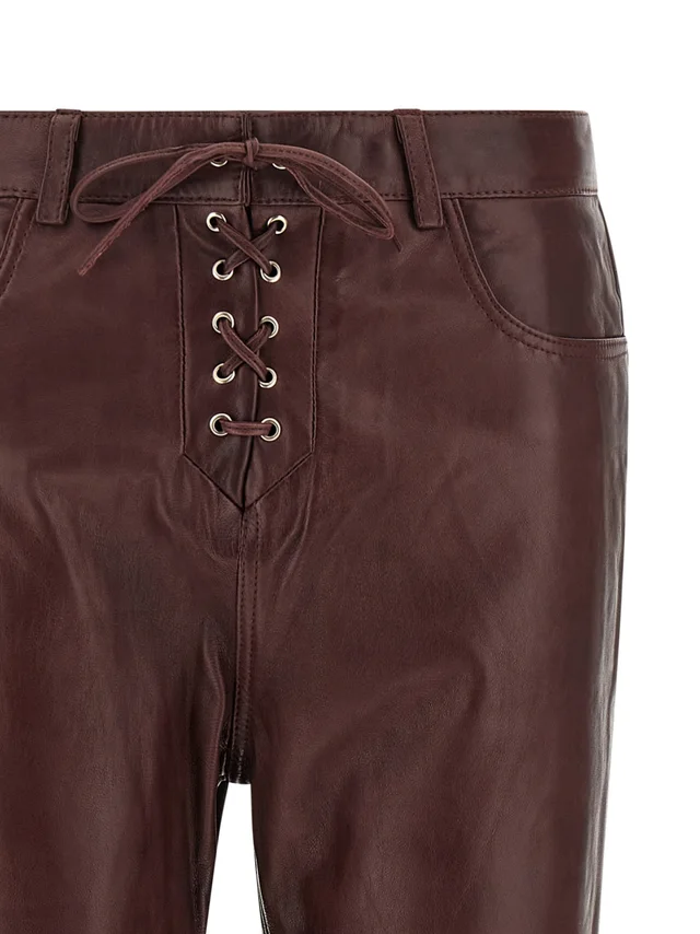 ROTATE flared leather Capri pants mahogany, photo 7 of 8 from SENSER