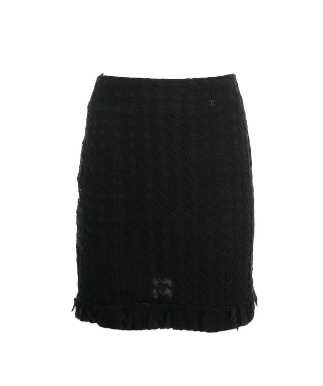 Chanel black lace skirt in Black Wool from Luxury Promise