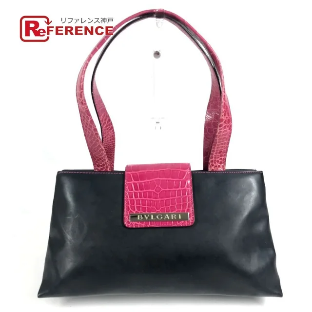 Bvlgari Shoulder Bag Logo Ruba Black in Black Leather from The Reluxe