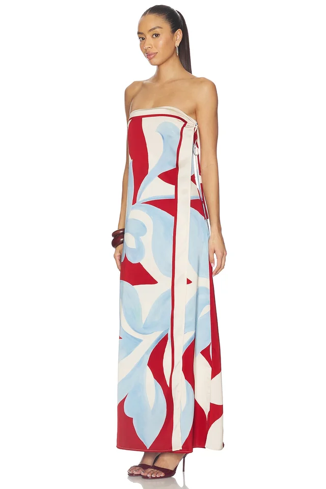SEVEN WONDERS Amoree Strapless Maxi Dress in Amoree Red, photo 2 of 3 from REVOLVE (Canada)