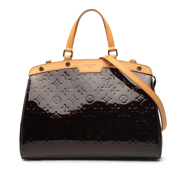 Purple Louis Vuitton Monogram Vernis Brea MM Satchel in Purple Leather from Designer Revival