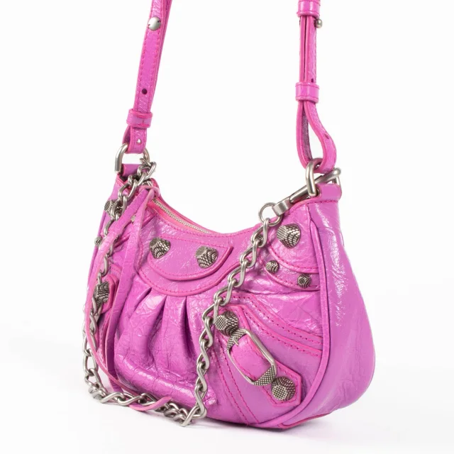 Balenciaga Lipstick Pink Le Cagole Mini Bag with Chain in Pink Leather from Labellov, photo 3 of 5