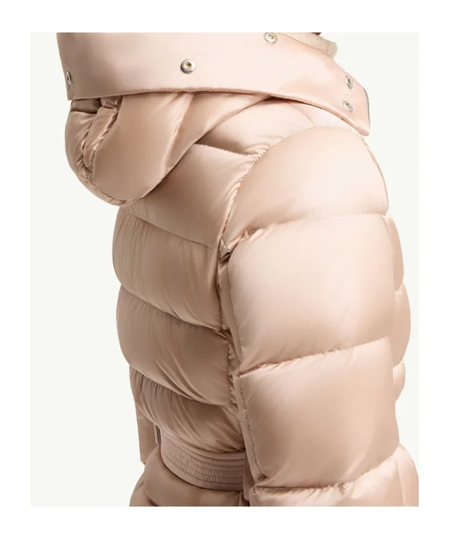 Moncler Cupidone Belted Fur-Trim Down Jacket, photo 7 of 7 from SENSER