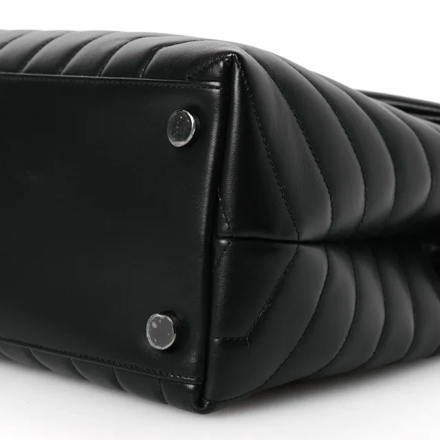 Saint Laurent Y Quilted Monogram Monochrome Large Loulou Chain Satchel Black in Black Calfskin from FASHIONPHILE, photo 13 of 15