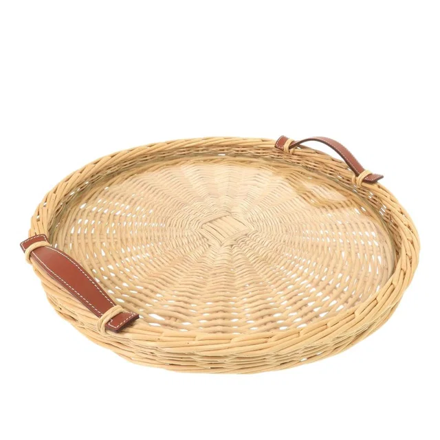 Hermès Ozere Round Treasure Small with Glass Rattan Veau Swift Brown in Brown Swift leather from The Reluxe