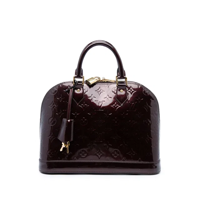 Purple Louis Vuitton Monogram Vernis Alma PM Handbag in Purple Leather from Designer Revival