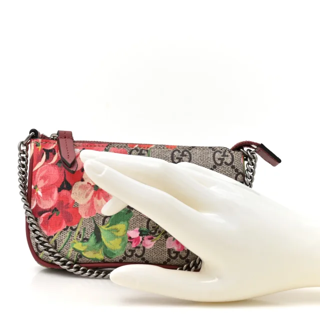 Gucci GG Supreme Monogram Blooms Mini Chain Bag Beige Multicolor Dry Rose in Beige Coated canvas from FASHIONPHILE, photo 2 of 11
