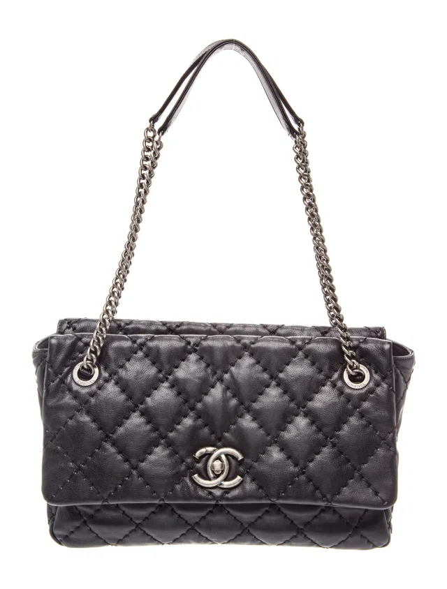 Chanel Wild Stitch Shoulder Bag in black Leather from The RealReal