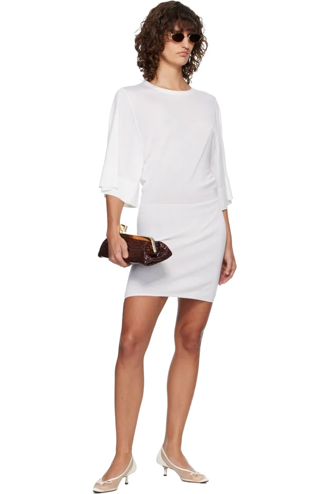 JACQUEMUS Off-White 'La Robe Maille Mananco' Minidress, photo 4 of 4 from SSENSE