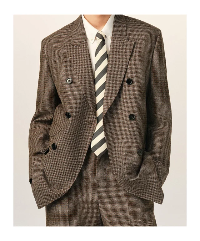 Ami Paris AMI Double Breasted Houndstooth Blazer, photo 2 of 6 from SENSER