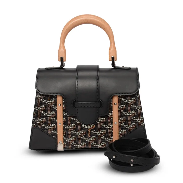 Goyard Goyardine Saigon Structure Mini Bag in Black from Blue Spinach