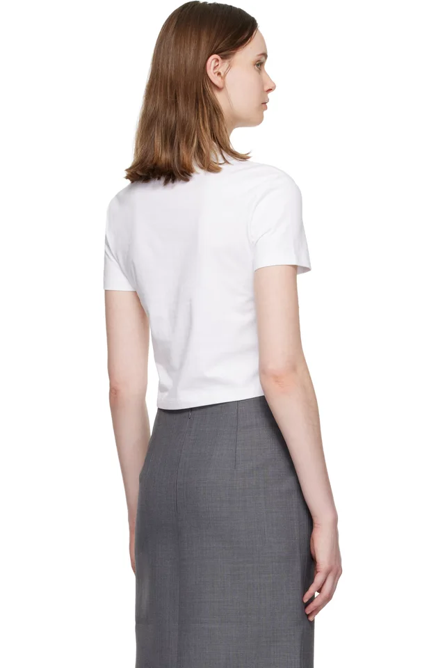 SHUSHU/TONG White Wave Lace Collar T-shirt, photo 3 of 4 from SSENSE