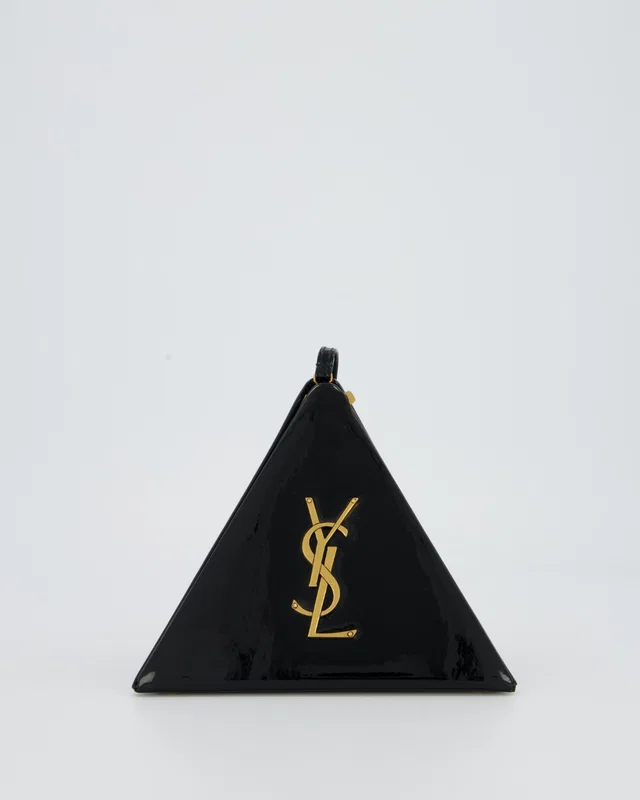 Saint Laurent Black Patent Pyramid Box Handbag in Black Patent leather from Sellier