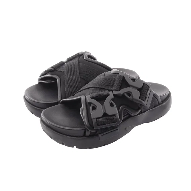 Bottega Veneta SNAP SLIDE SANDAL Leather Fabric Sandals in Leather from LuxUness