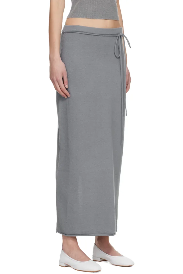 LE17SEPTEMBRE Blue Cashmere Blend Knit Maxi Skirt, photo 2 of 4 from SSENSE